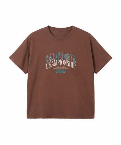 aimoha/カレッジロゴプリントTシャツ
