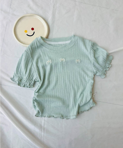 [aimoha-KIDS-] Ribbon Accent Ruffle T-shirt