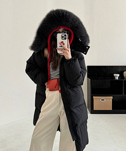 ふわふわフォックスファーフードロングダウン