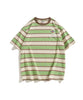 [HOOK -original-] Color scheme border short sleeve TEE with embroidered patch