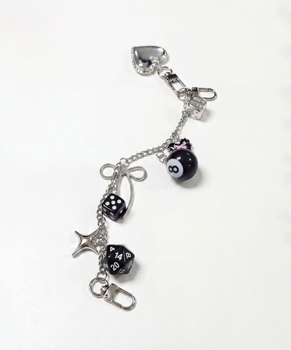 HOOK バッグチャーム キーホルダー ストリート ダイス 8ボール モチーフアクセサリー