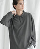 【aimoha MEN】SIMPLE POLO SHIRT ハーフボタン 長袖 ポロシャツ