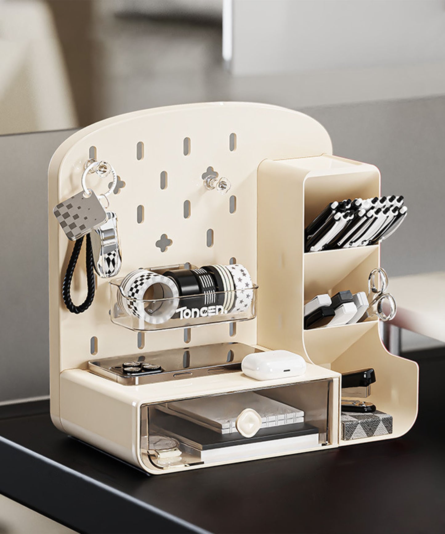 有孔ボード付き卓上収納ラック