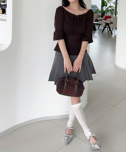 【Jasmine】2WAYフロントリボンニットプルオーバー