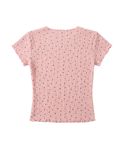 HOOK for girls バブルシフォン総柄クロップドトップス
