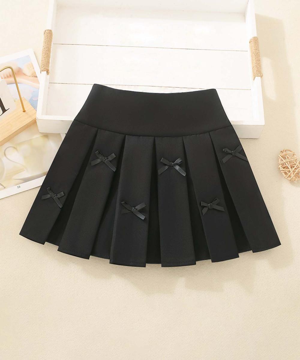 【aimoha-KIDS-】リボンプリーツスカート