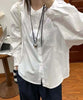 バンドカラーコットンシャツ