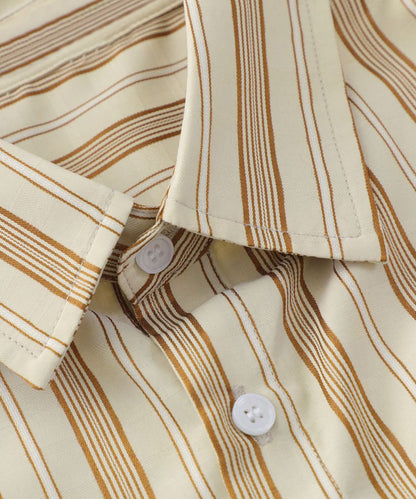 [HOOK] Vintage-style striped all-over pattern big shirt