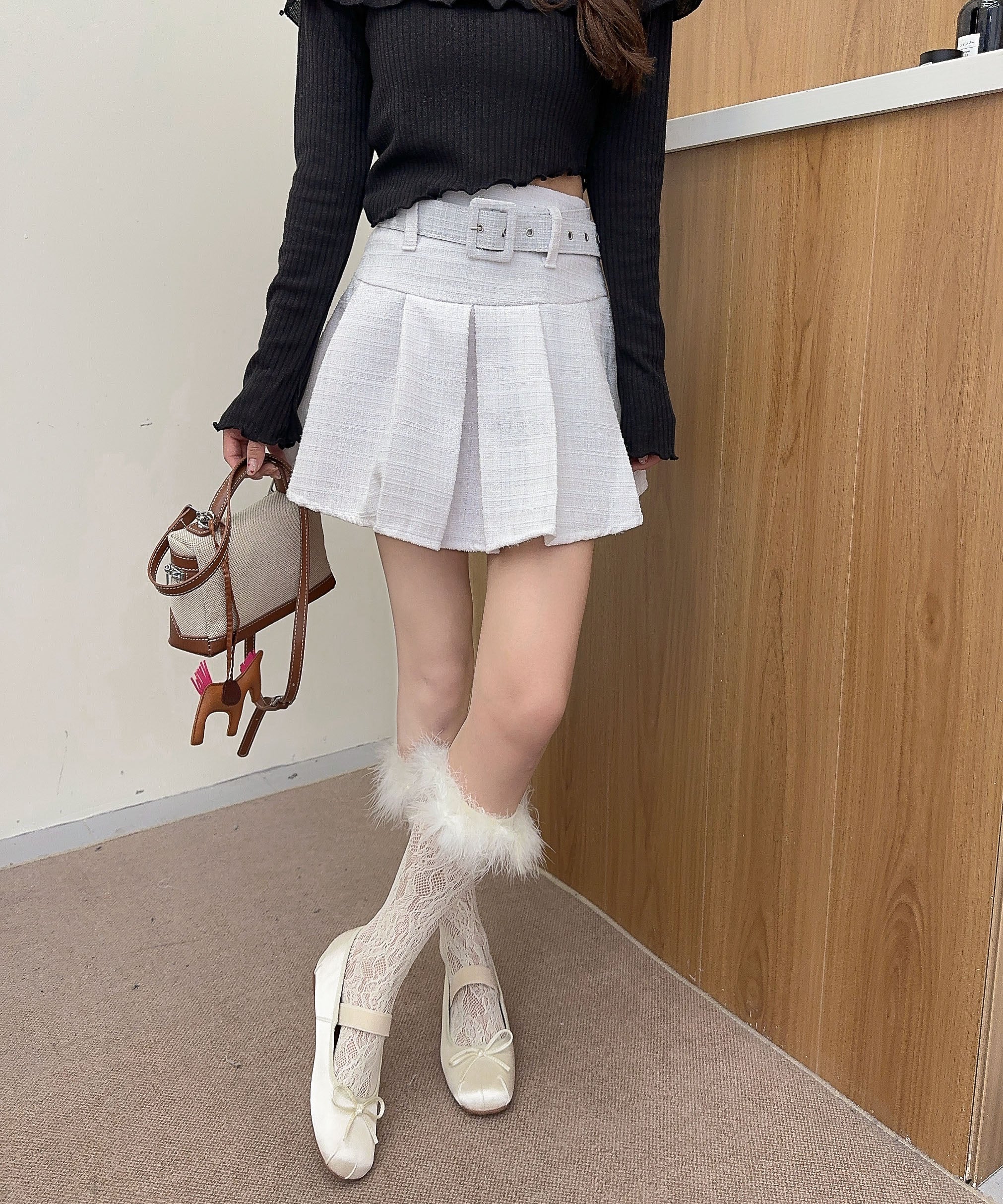 【Jasmine】フワフワレースハイソックス