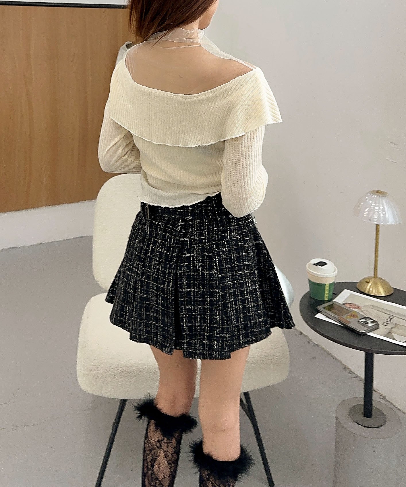 【Jasmine】ドッキングフリルニットプルオーバー