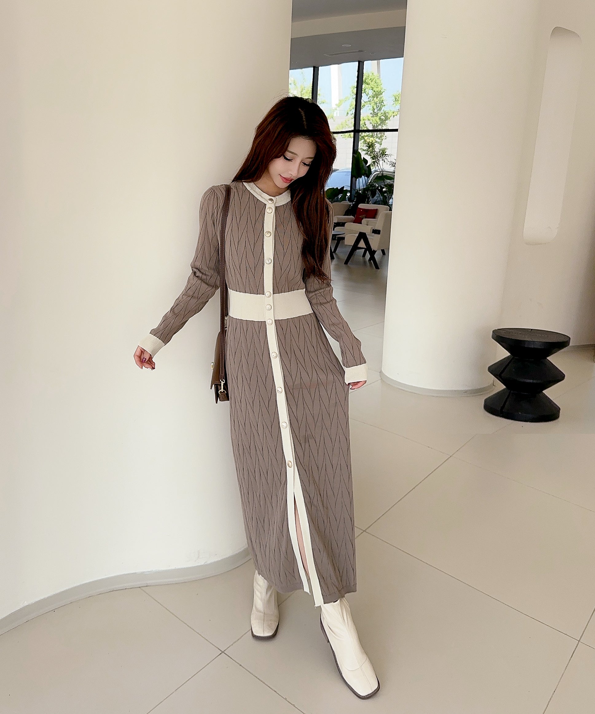 新品未使用タグ付★CIVIDINI★バイカラー★フレア★ロングワンピース ワンピース ポケット付きフレアロングワンピース : ZOZOTOWN Yahoo!店