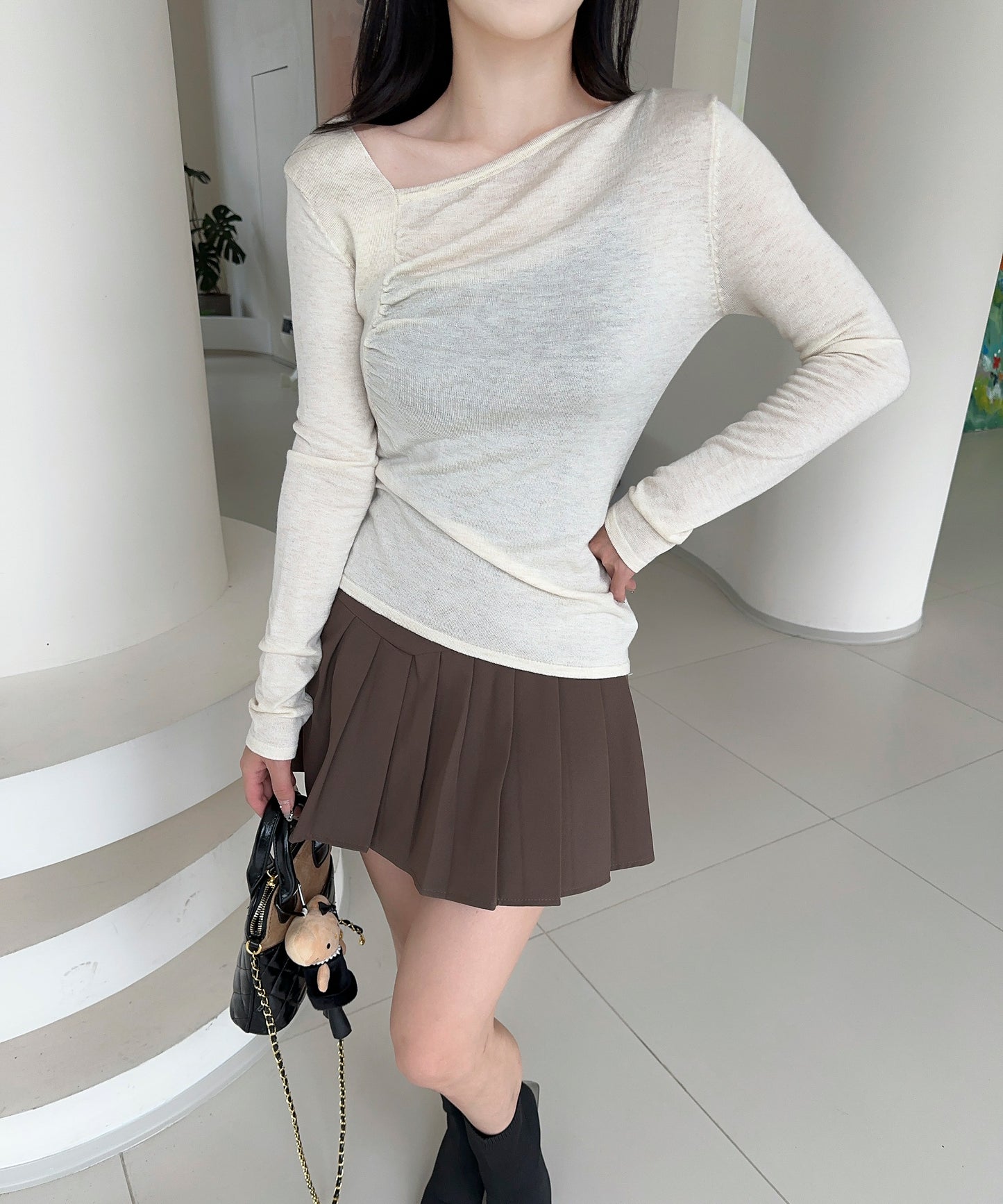 【Jasmine】アシンメトリーニットプルオーバー