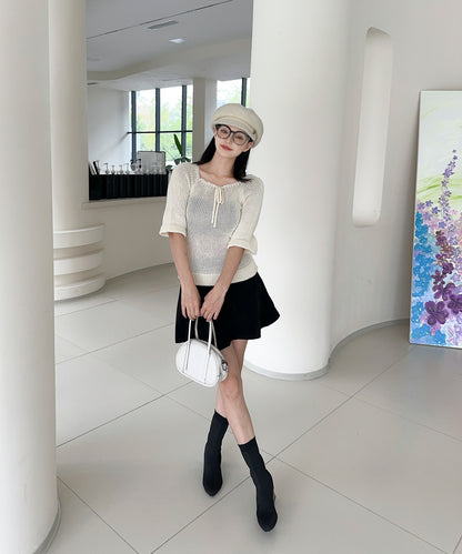 【Jasmine】2WAYフロントリボンニットプルオーバー