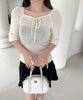 【Jasmine】2WAYフロントリボンニットプルオーバー