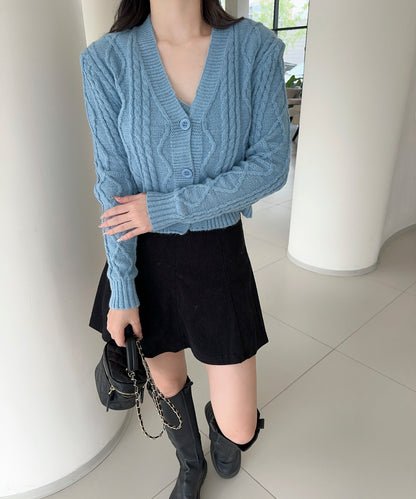 【Jasmine】ケーブル編みニットカーディガン+ニットキャミソール