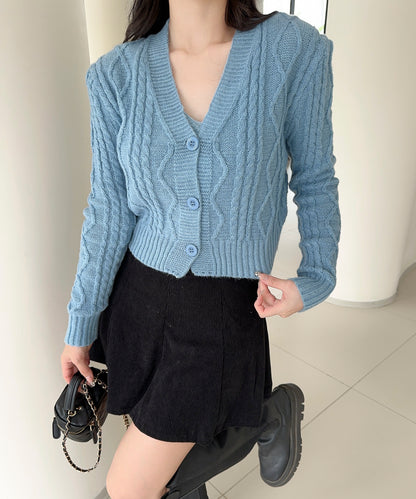 【Jasmine】ケーブル編みニットカーディガン+ニットキャミソール