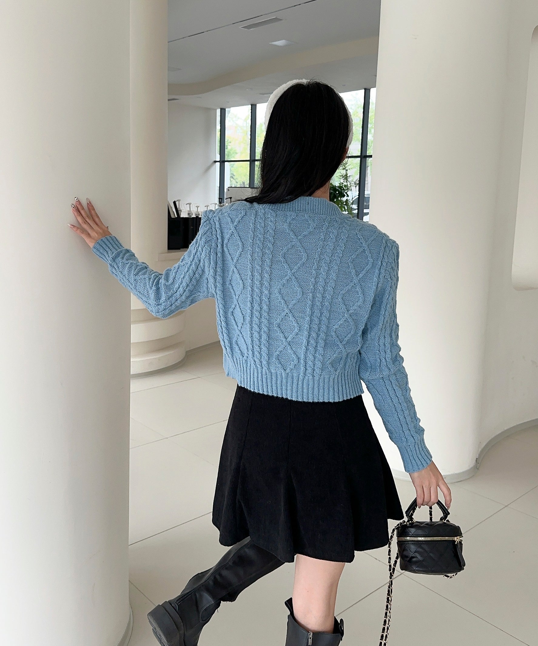 【Jasmine】ケーブル編みニットカーディガン+ニットキャミソール