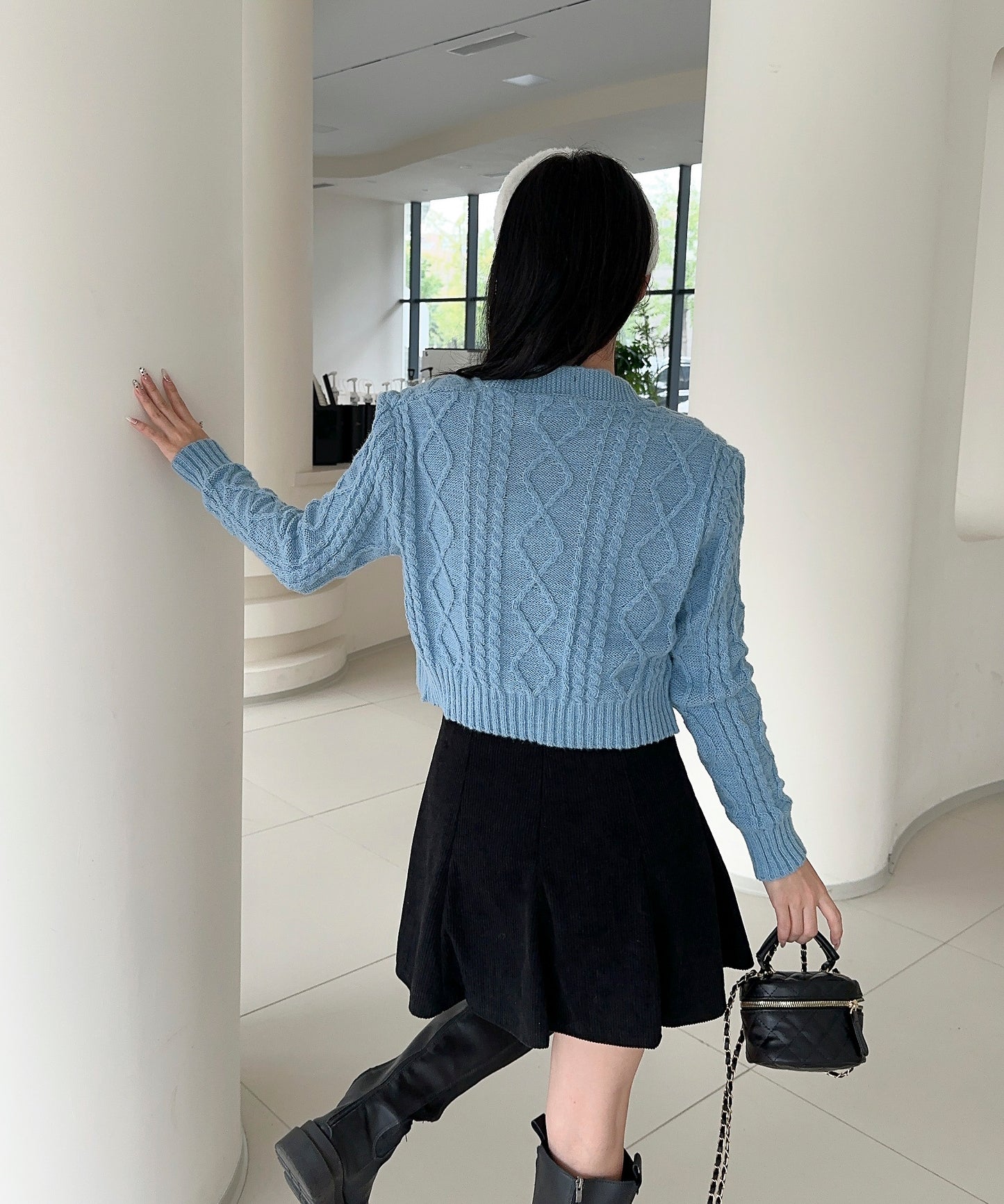 【Jasmine】ケーブル編みニットカーディガン+ニットキャミソール