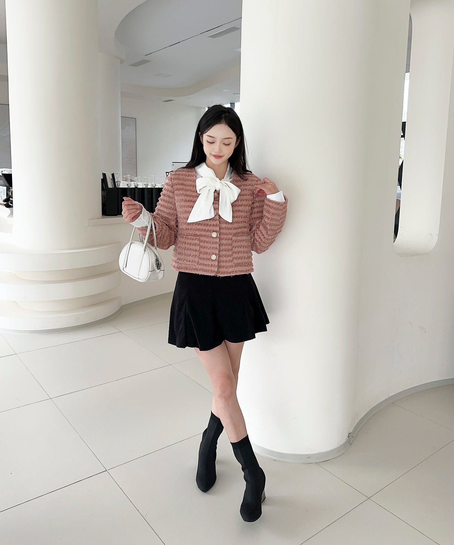 【Jasmine】フリンジノーカラージャケット