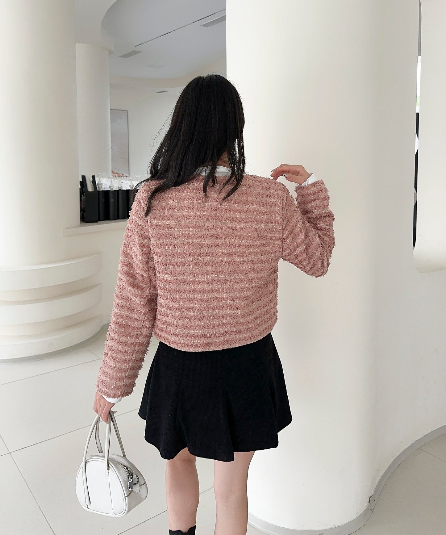 【Jasmine】フリンジノーカラージャケット