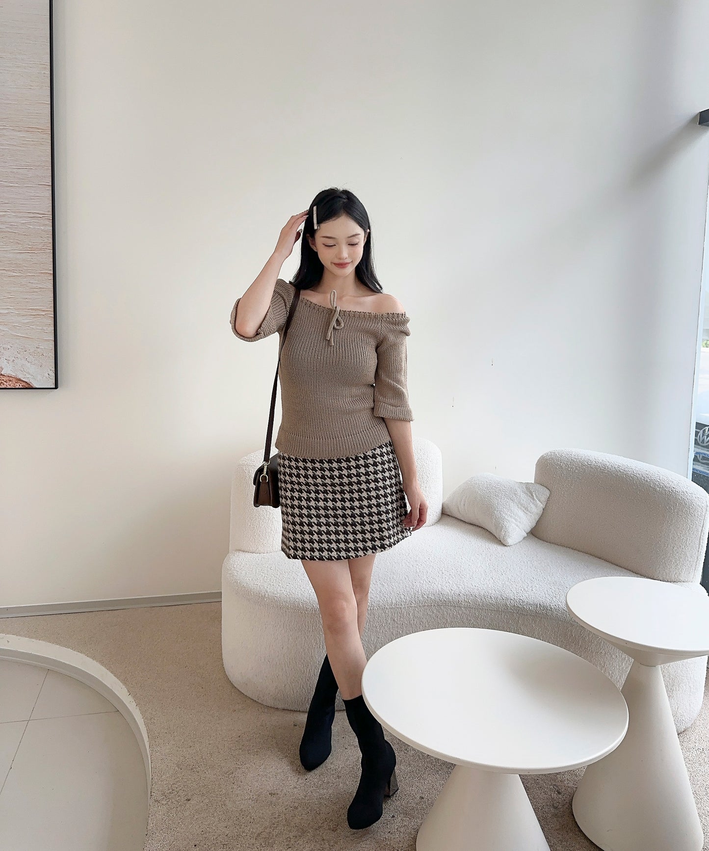 【Jasmine】2WAYフロントリボンニットプルオーバー