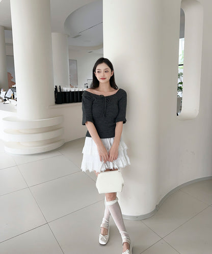 【Jasmine】2WAYフロントリボンニットプルオーバー