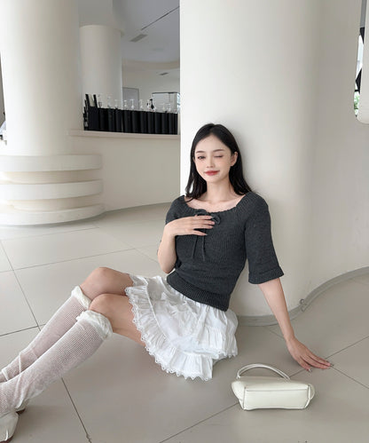 【Jasmine】2WAYフロントリボンニットプルオーバー