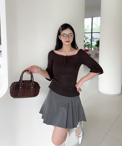 【Jasmine】2WAYフロントリボンニットプルオーバー