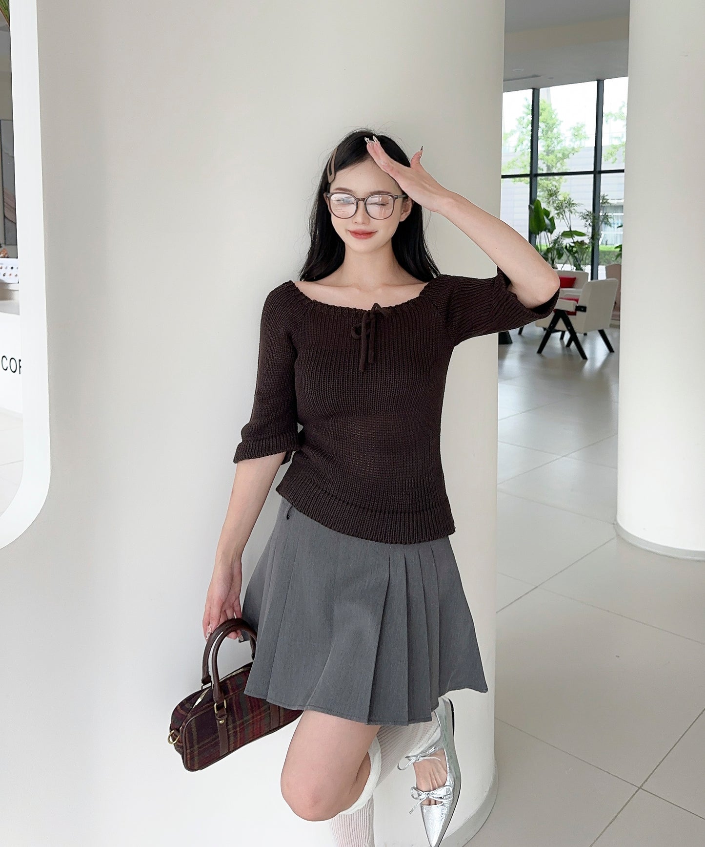 【Jasmine】2WAYフロントリボンニットプルオーバー