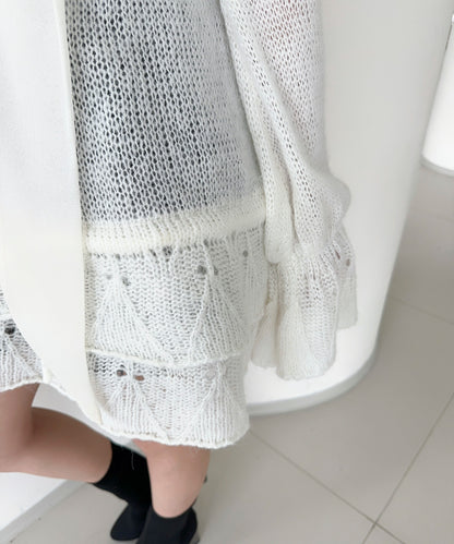 【Jasmine】ワンショルフロントリボンニットワンピース