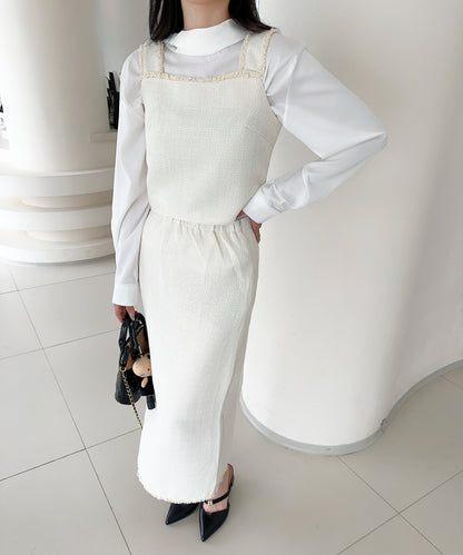 【Jasmine】ツイード調キャミソール＋ロングスカート