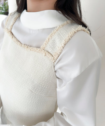 【Jasmine】ツイード調キャミソール＋ロングスカート