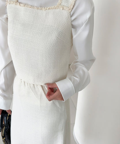 【Jasmine】ツイード調キャミソール＋ロングスカート