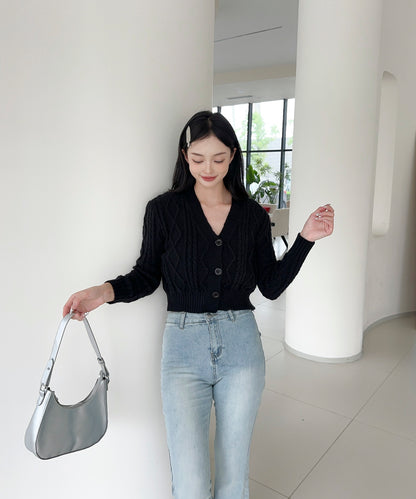 【Jasmine】ケーブル編みニットカーディガン+ニットキャミソール