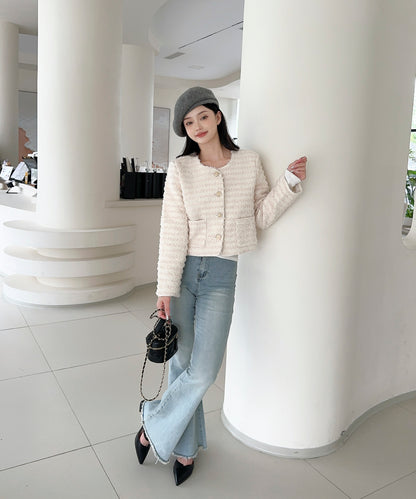 【Jasmine】フリンジノーカラージャケット