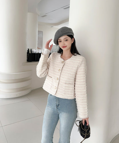 【Jasmine】フリンジノーカラージャケット