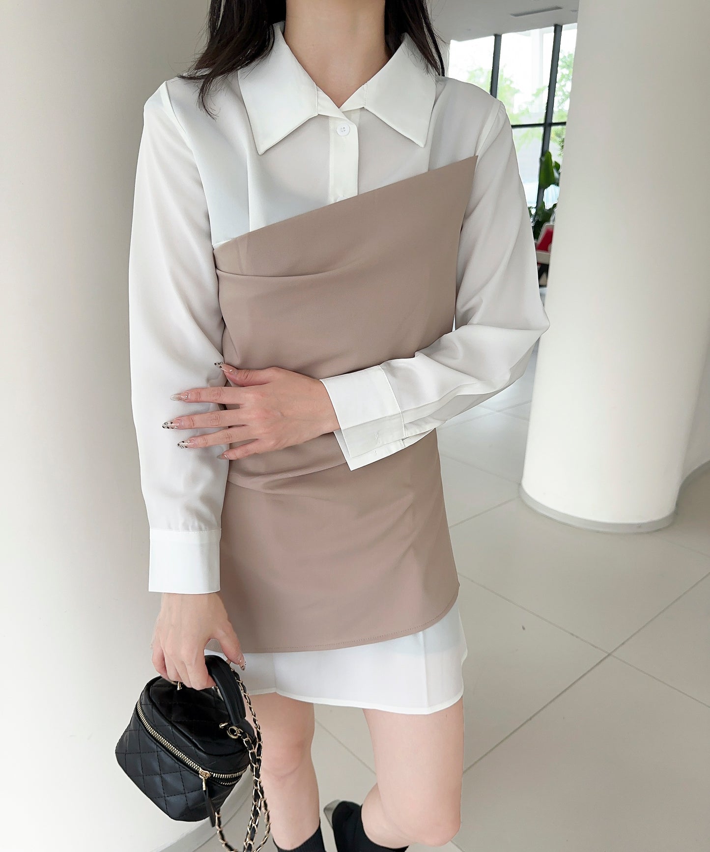 【Jasmine】レイヤード風アシンメトリーワンピース