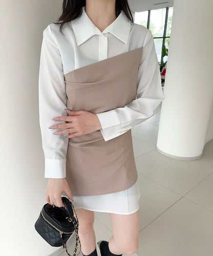 【Jasmine】レイヤード風アシンメトリーワンピース