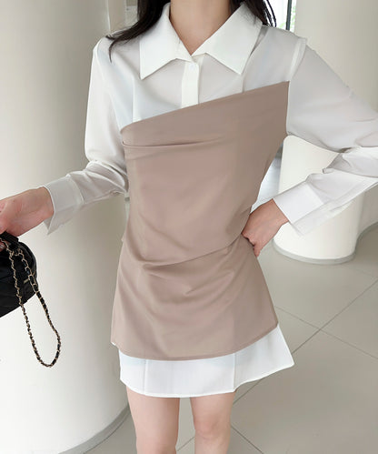 【Jasmine】レイヤード風アシンメトリーワンピース