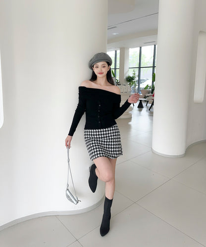 【Jasmine】2WAYフロントボタンデザインニットプルオーバー