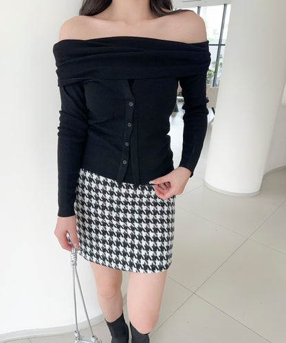 【Jasmine】2WAYフロントボタンデザインニットプルオーバー