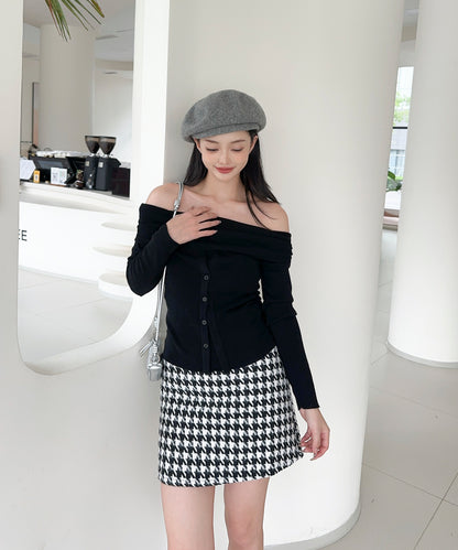 【Jasmine】2WAYフロントボタンデザインニットプルオーバー