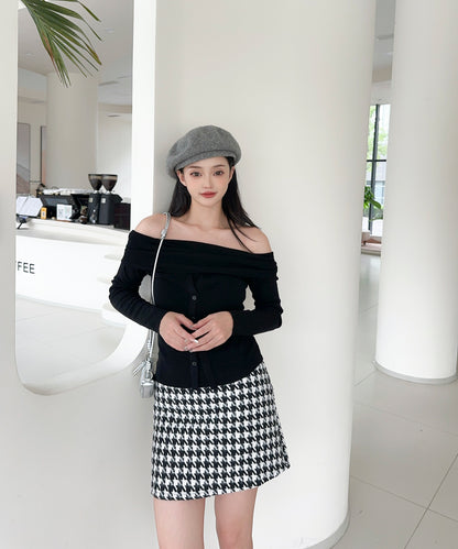 【Jasmine】2WAYフロントボタンデザインニットプルオーバー