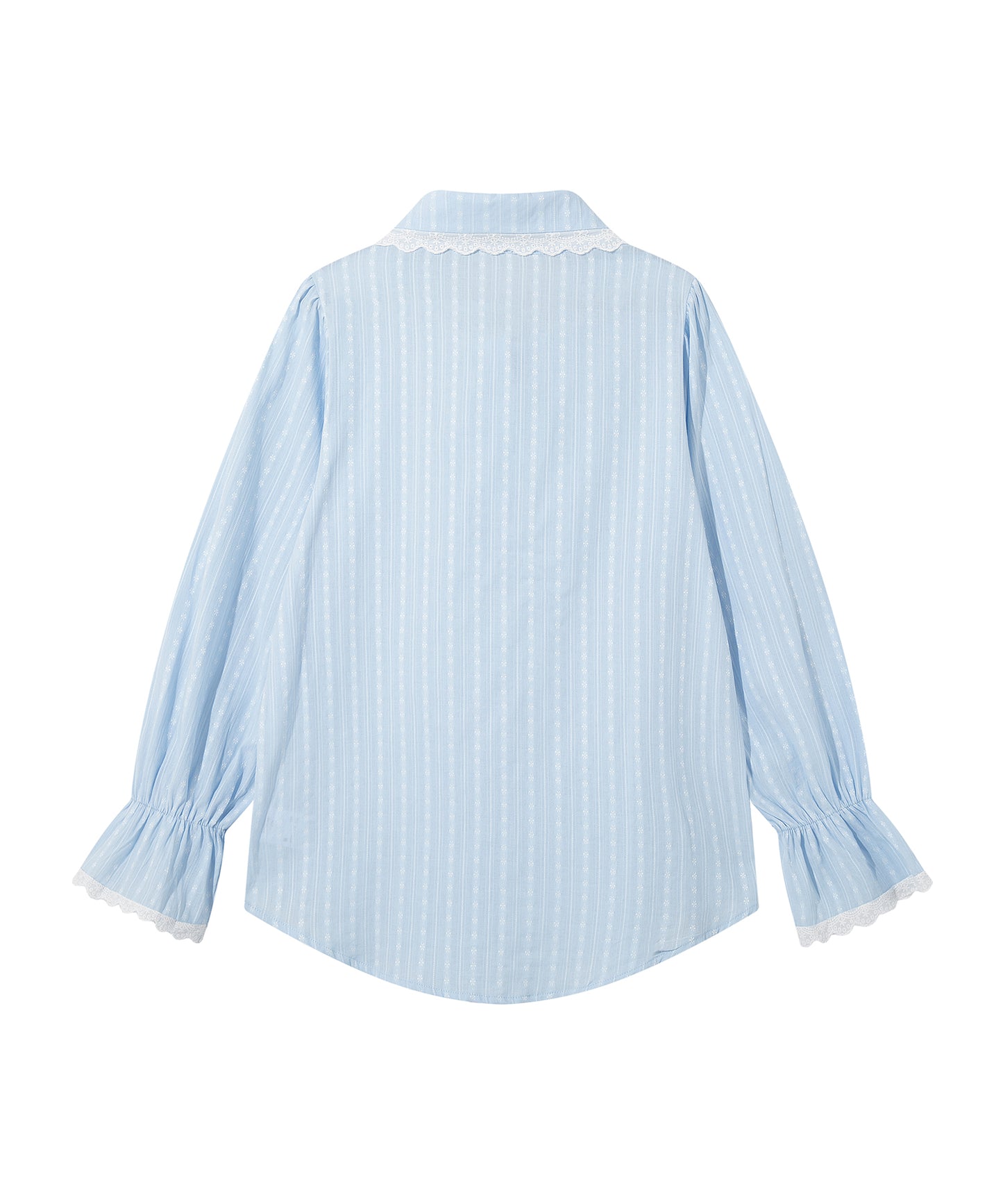 HOOK for girls　レースストライプシアー長袖ブラウス