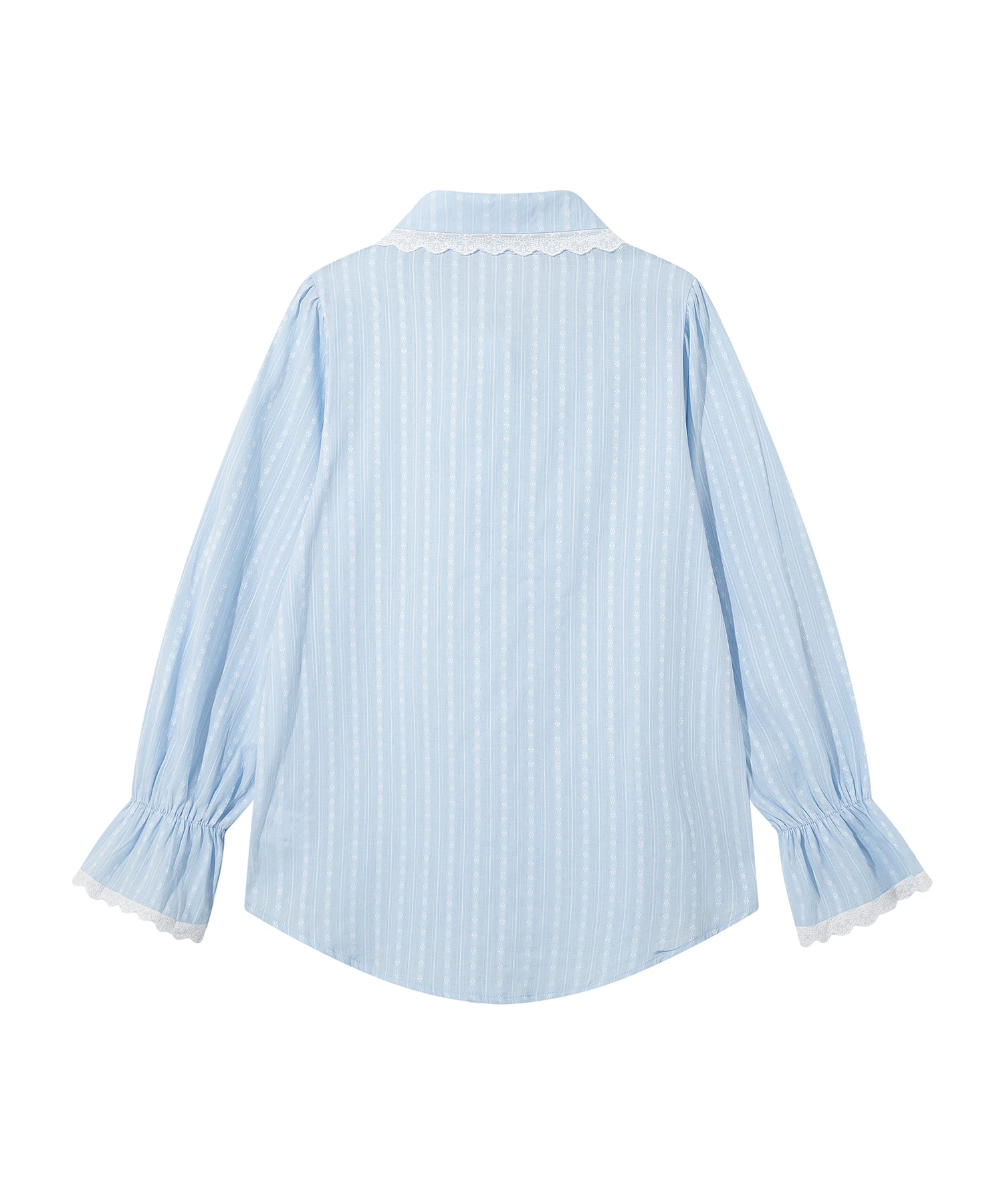 HOOK for girls　レースストライプシアー長袖ブラウス