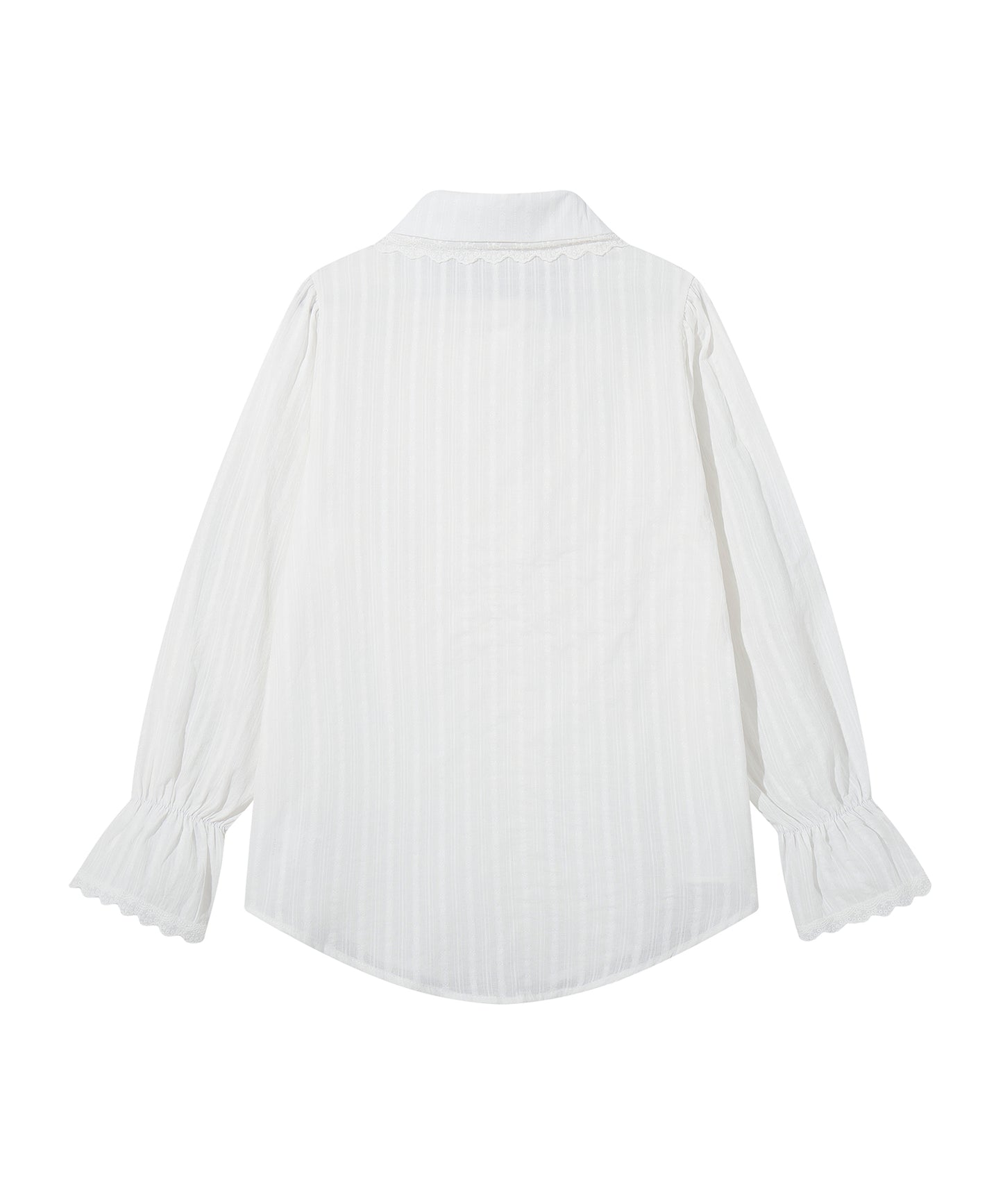HOOK for girls　レースストライプシアー長袖ブラウス