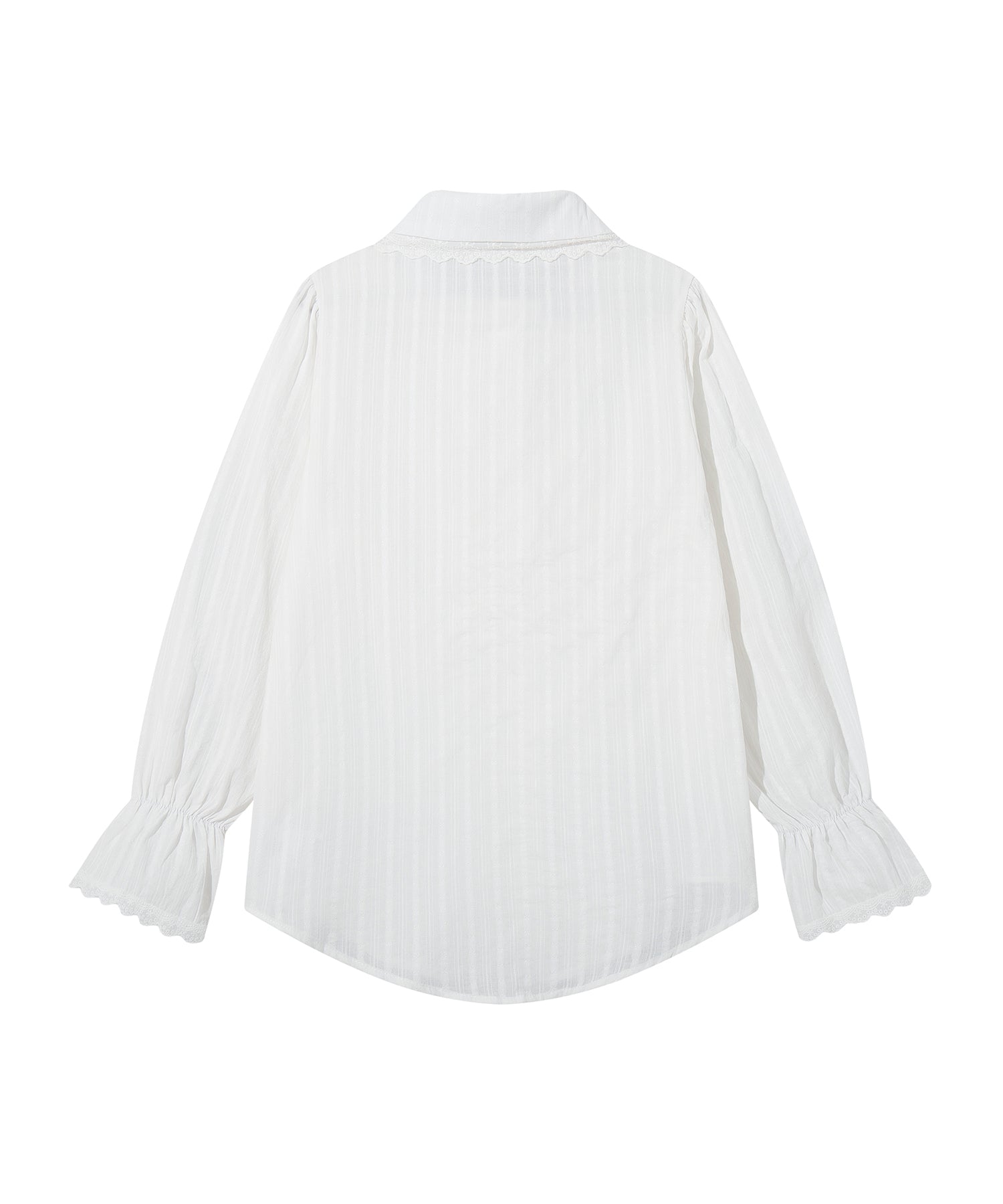 HOOK for girls　レースストライプシアー長袖ブラウス