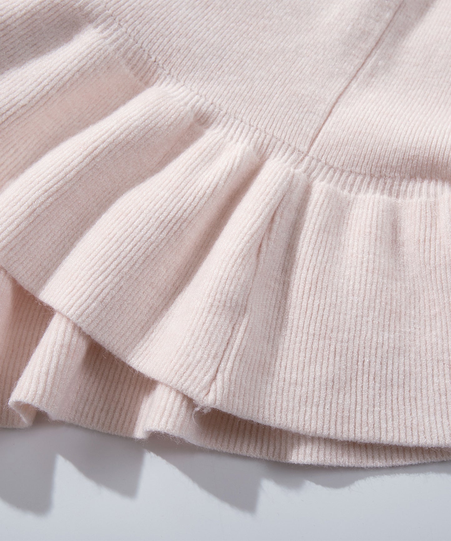 HOOK for girls レースハートプリントリボン付きペプラムニットプルオーバー