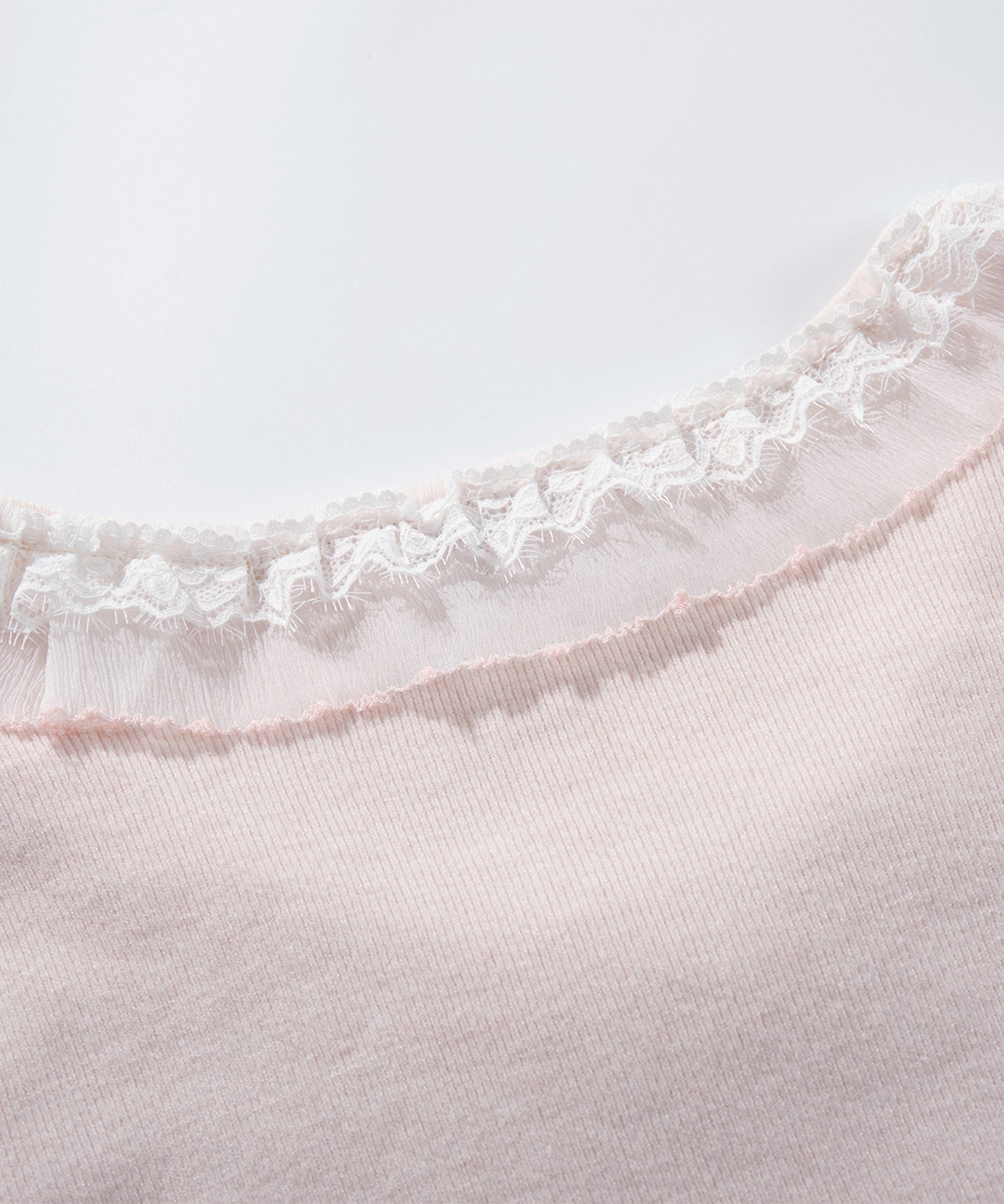 HOOK for girls レースハートプリントリボン付きペプラムニットプルオーバー