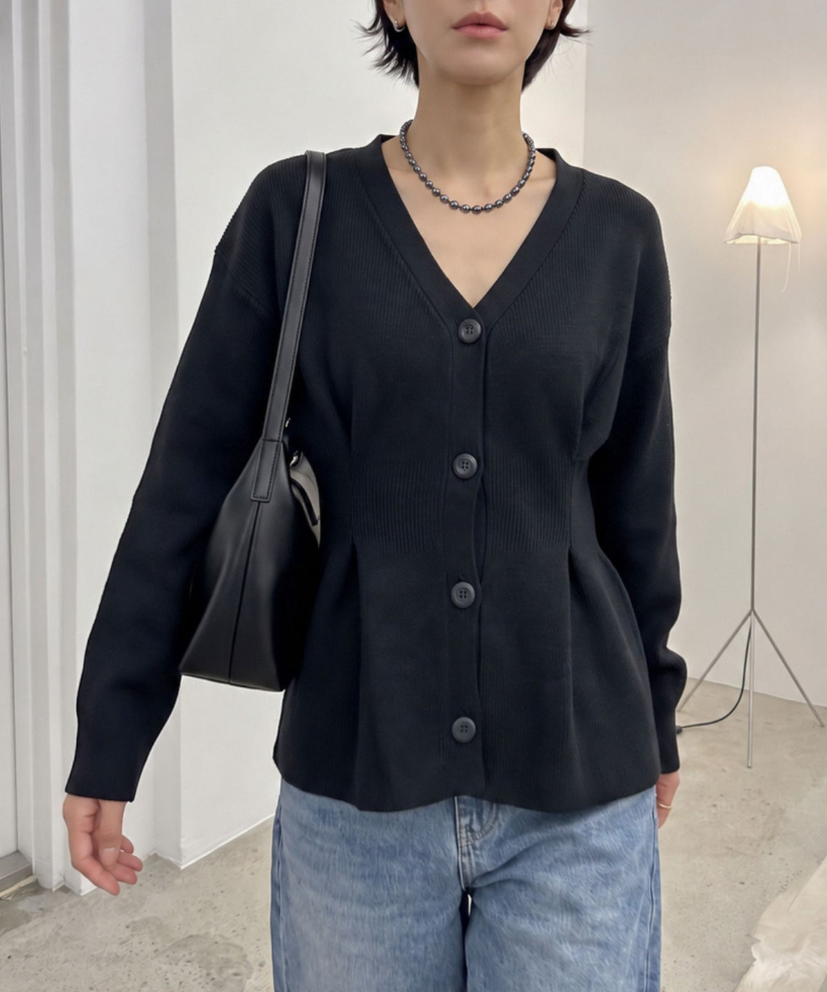 aimoha/7Gタック入りペプラムライクカーディガン